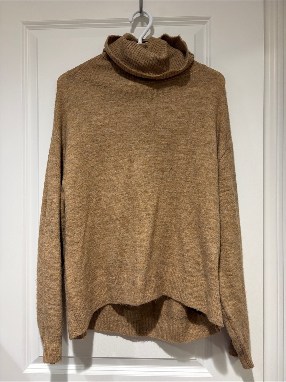 Cozy Tan Turtleneck Sweater - Women's Soft Knit